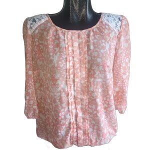 Ricki's Peach and Cream Blouse L